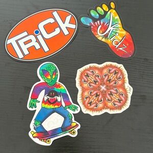 BUNDLE of 4 — Edgy / Alt / Counterculture 
Vintage stickers